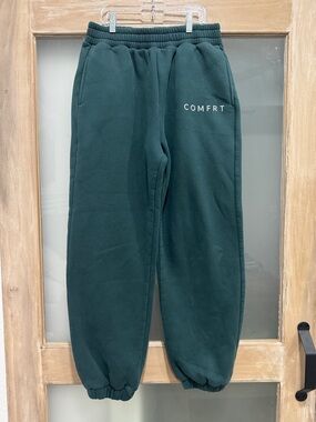 COMFRT Women's Dark Green Cozy Fleece Joggers